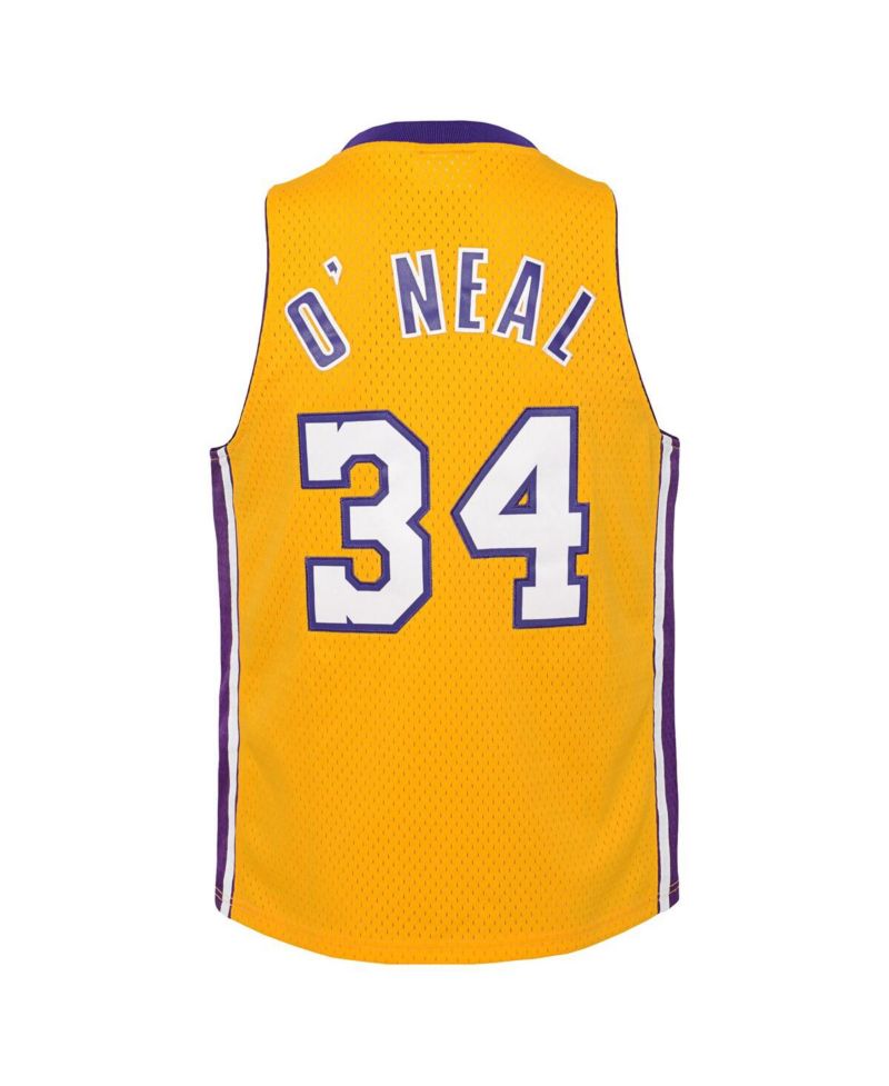 Big Boys and Girls Shaquille O'Neal Gold Los Angeles Lakers 1999/00 Hardwood Classics Swingman Jersey
