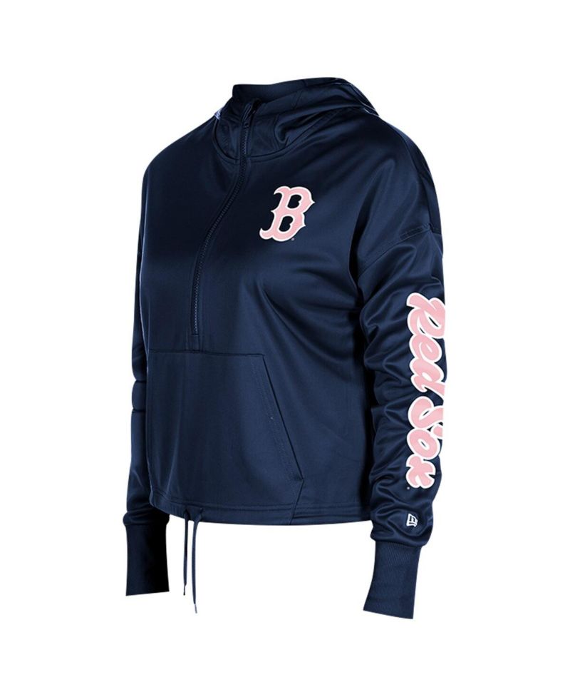 Women's Navy Boston Red Sox Half-Zip Hoodie