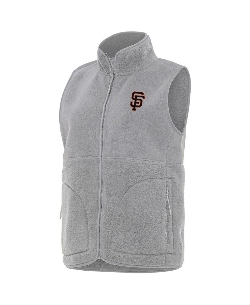Women's Gray San Francisco Giants Nostalgic Full-Zip Vest