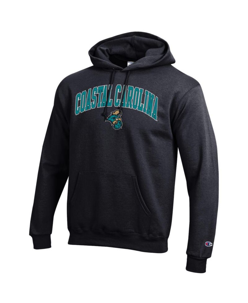 Men's Black Coastal Carolina Chanticleers Arch Over Logo Pullover Hoodie