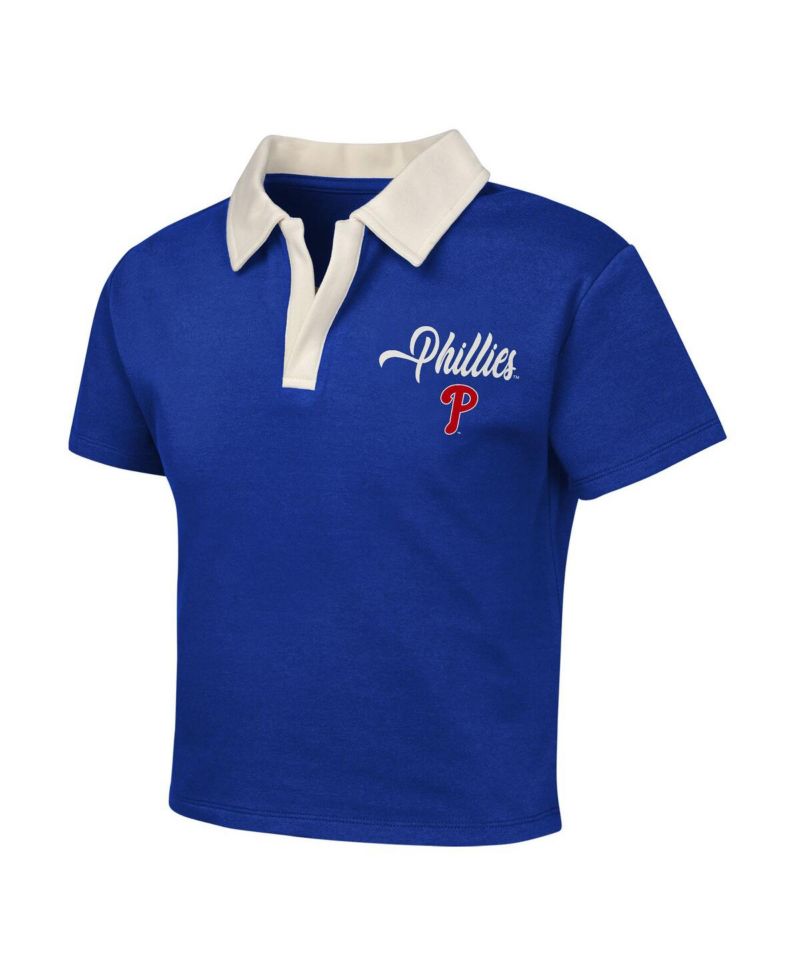 Big Girls Royal Philadelphia Phillies Base Trainer Johnny Polo Shirt & Shorts Set