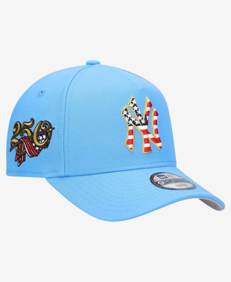Big Boys and Girls Light Blue New York Yankees Celebrate America's 250th 9FORTY A-Frame Adjustable Hat