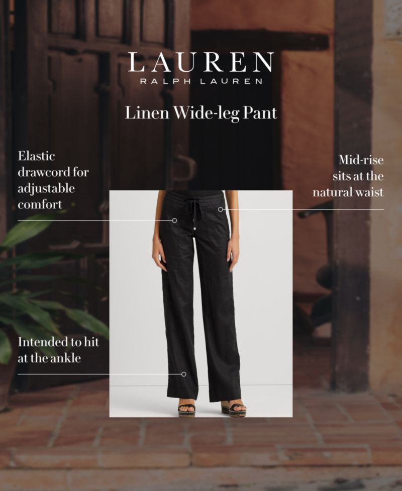 Petite Wide-Leg Linen Pants