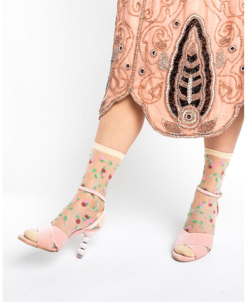 Women's Sheer Rosettes Sock