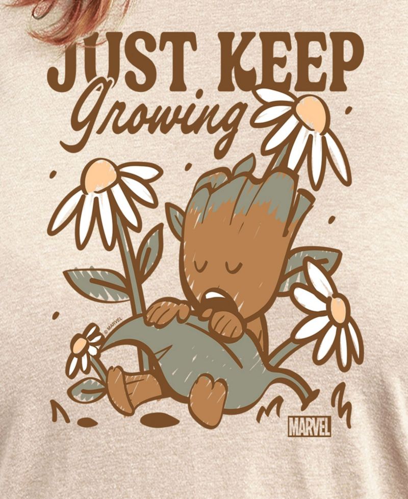 Plus Size Marvel Guardians Of The Galaxy Just Keep Growing Graphic Crew Neck Tee