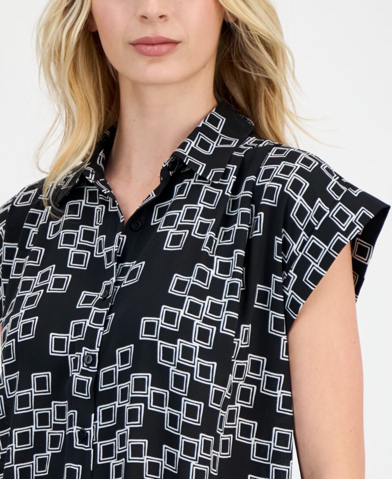 Women's Printed Point Collar Shirt
