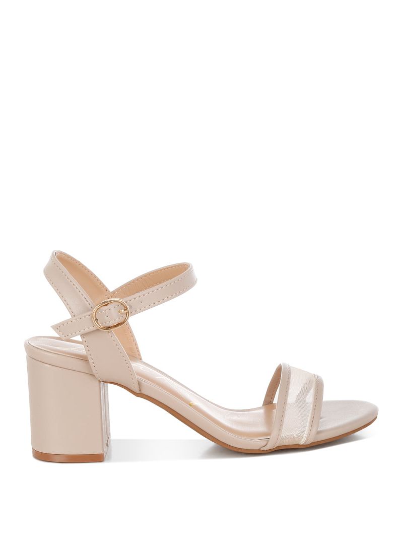 Womens Orpina Mesh Pin Buckle Block Heels