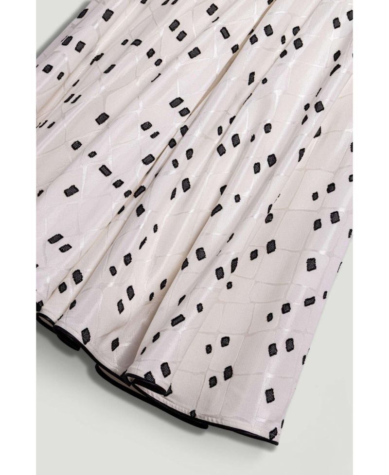 Women's High-Rise Midi Skirt with Print Details
