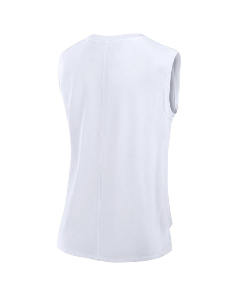Women's White Los Angeles Rams Studio Gym Tank Top
