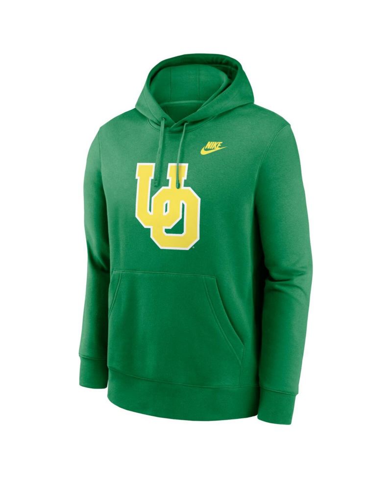 Men's Green Oregon Ducks Legacy Logo Club Fleece Pullover Hoodie