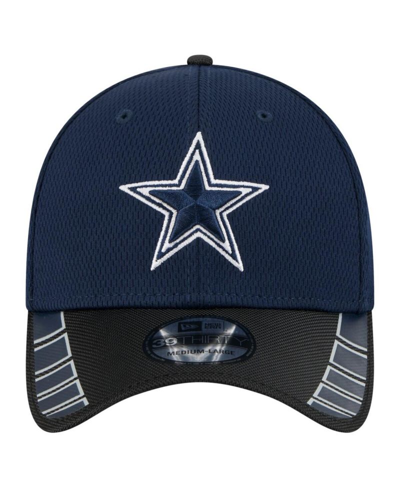 Men's Navy/Black Dallas Cowboys Visor Hit 39THIRTY Flex Hat