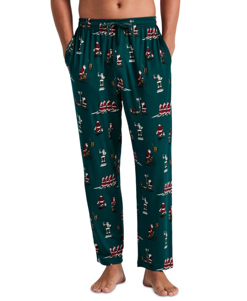 Men's Deluxe Touch City Santa's Holiday Drawstring-Waist Sleep Pants