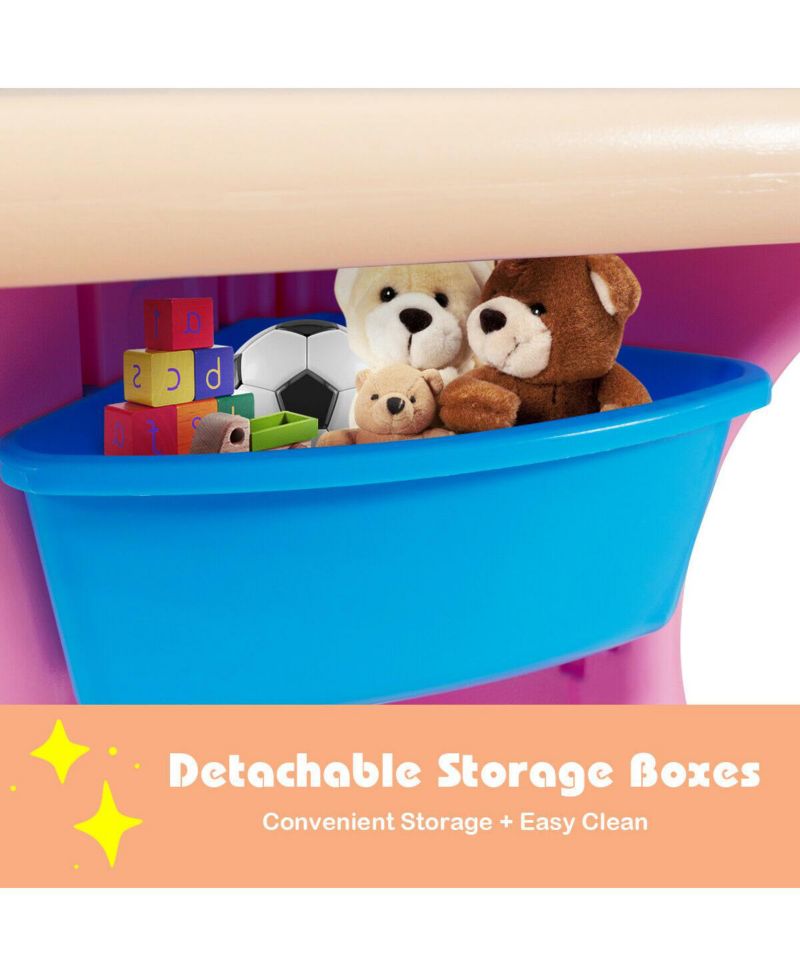 Kids In/Outdoor Plastic Storage Play Table & Chair Set, 3-Piece