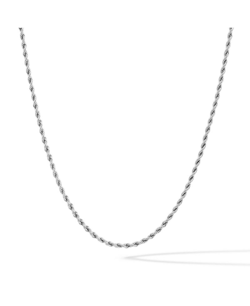 Men's Rope Necklace - 3mm Silver Chain