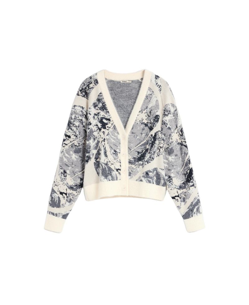 Women's M. C. Lacroix Floral-Print Jacquard Button-Front Cardigan