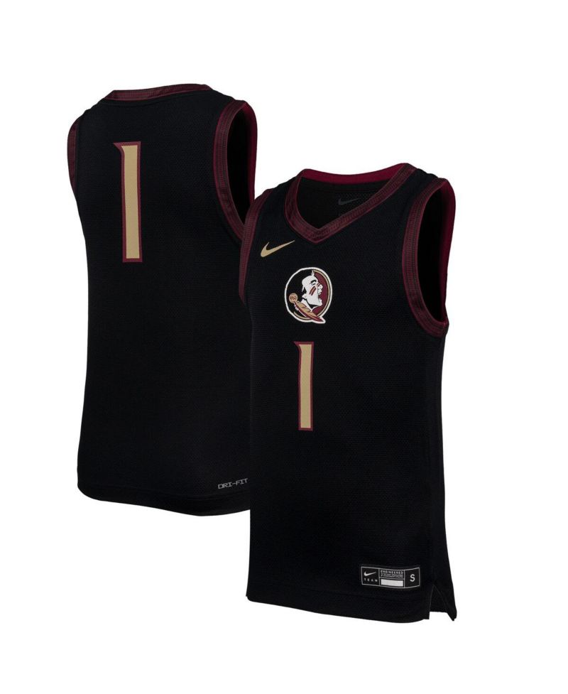 Big Boys and Girls 1 Black Florida State Seminoles Replica Basketball Jersey
