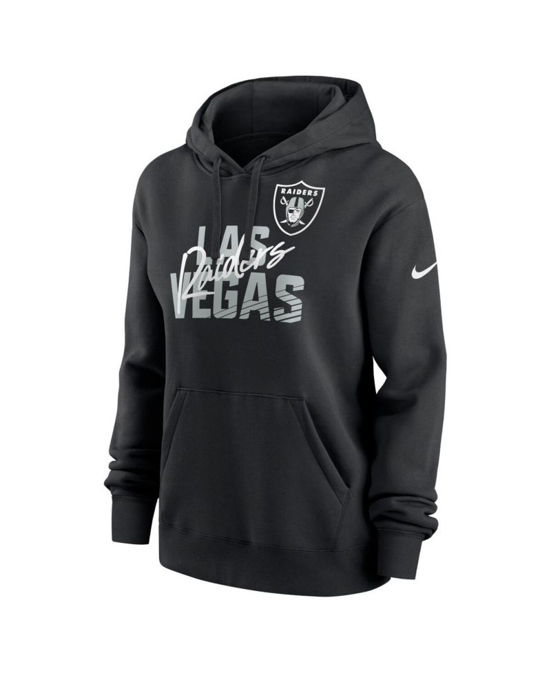 Women's Black Las Vegas Raiders Wordmark Club Fleece Pullover Hoodie