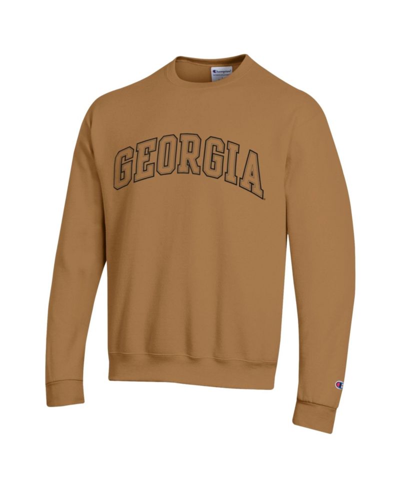 Men's Brown Georgia Bulldogs Latte Fleece Sweatshirt