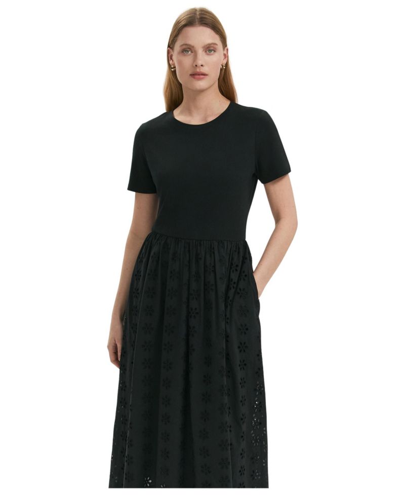 Women's Brea Embroidered Floral Short-Sleeve Midi Dress