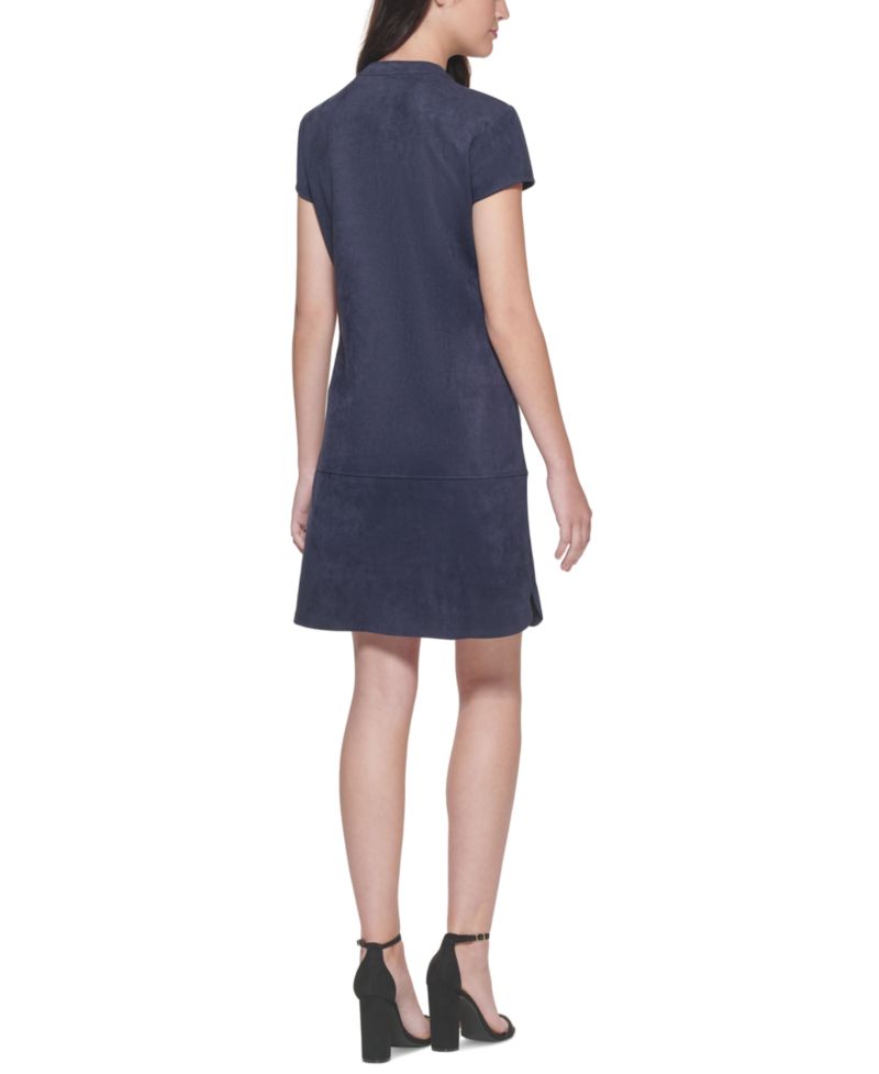 Faux-Suede Shift Dress