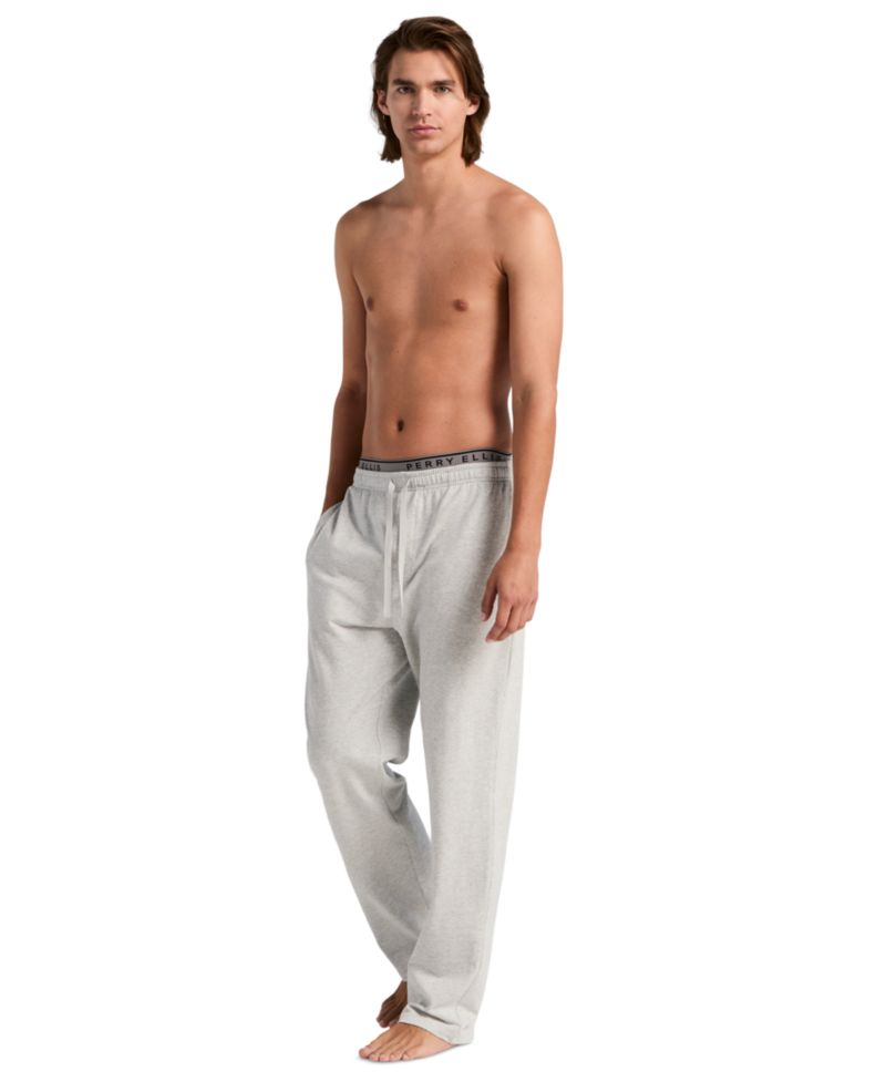 Men's French Terry Heathered Drawstring Waist Sleep Pants