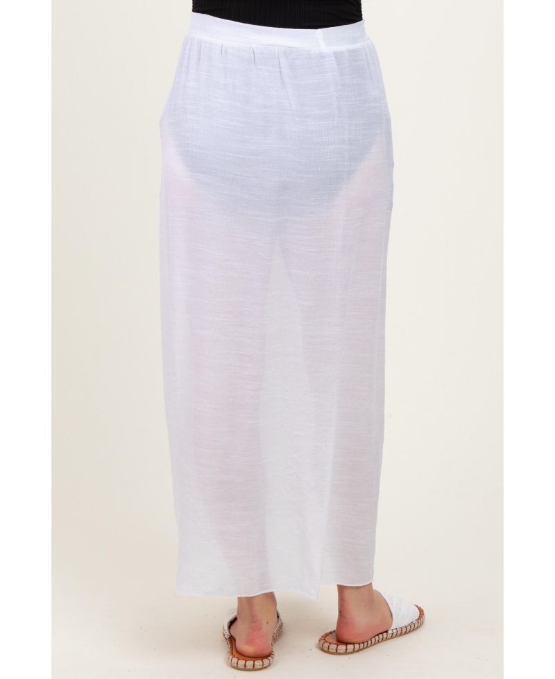 Women's White Loose Beach Cover Up Skirt