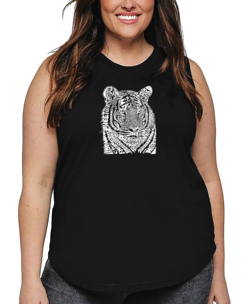 Plus Size Big Cats Word Art Tank Top
