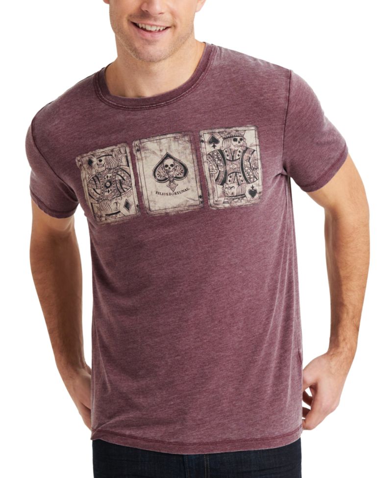 Men's Poker Cards Short-Sleeve T-Shirt, Port Royle Burnout