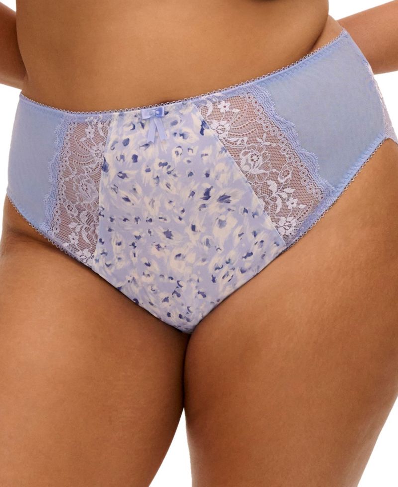 Plus Size Lace Floral Full-Coverage Morgan High Leg Brief Panty