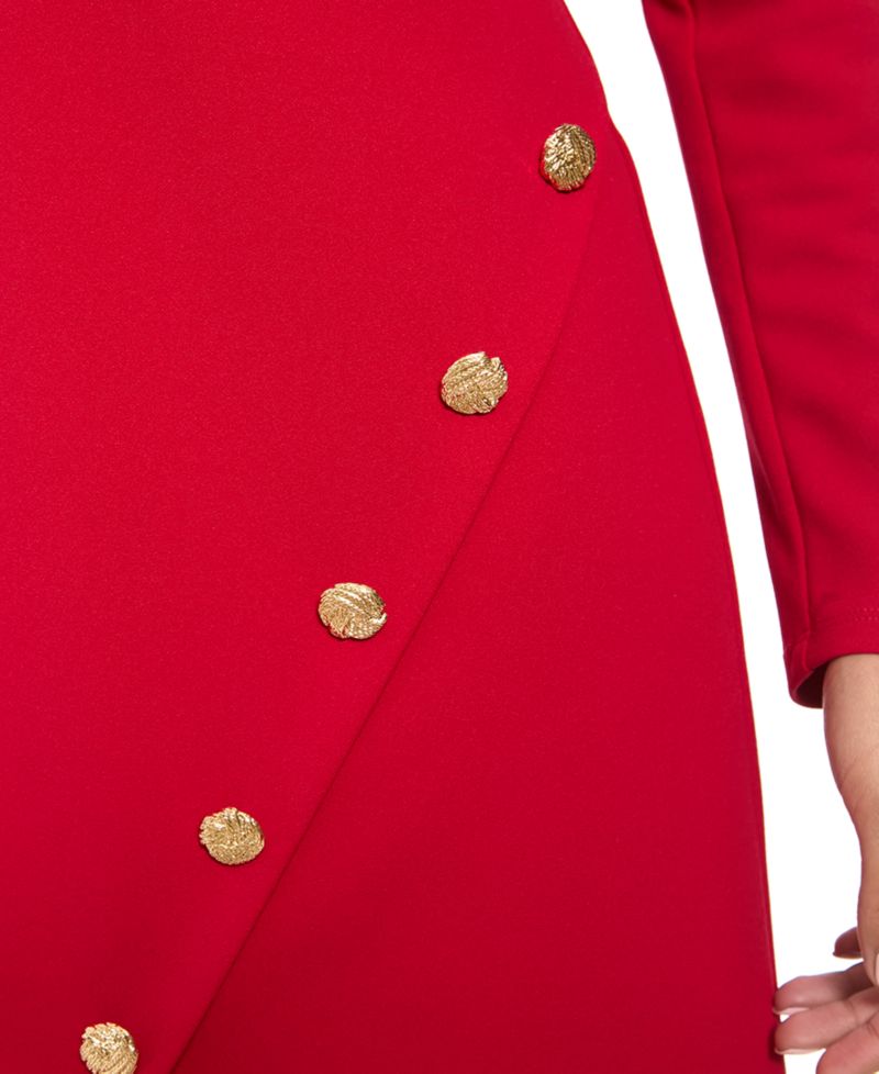 Women's A-Line Long Sleeve Crewneck Dress