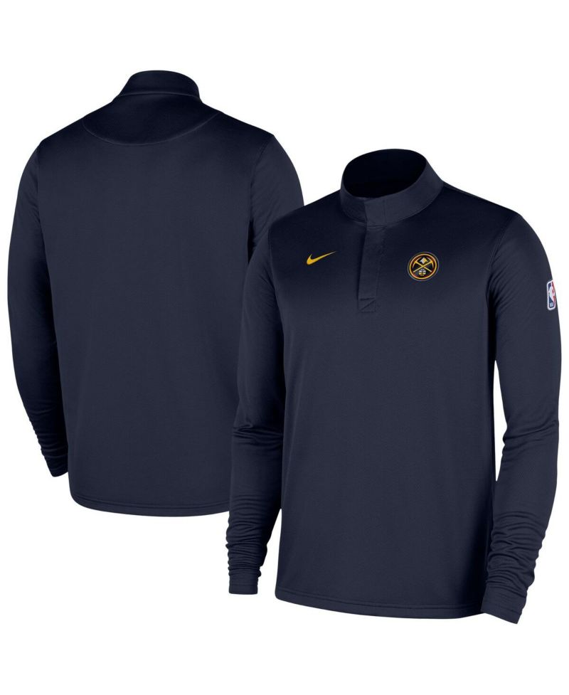 Men's Navy Denver Nuggets 2025/26 Authentic Coaches Quarter-Zip Dri-Fit Sweatshirt
