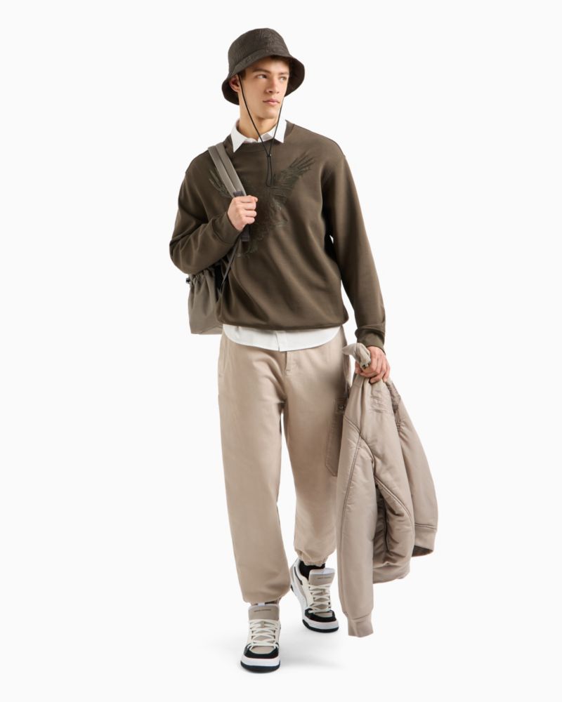 Men's Regular-Fit Eagle Logo Embroidered Sweatshirt