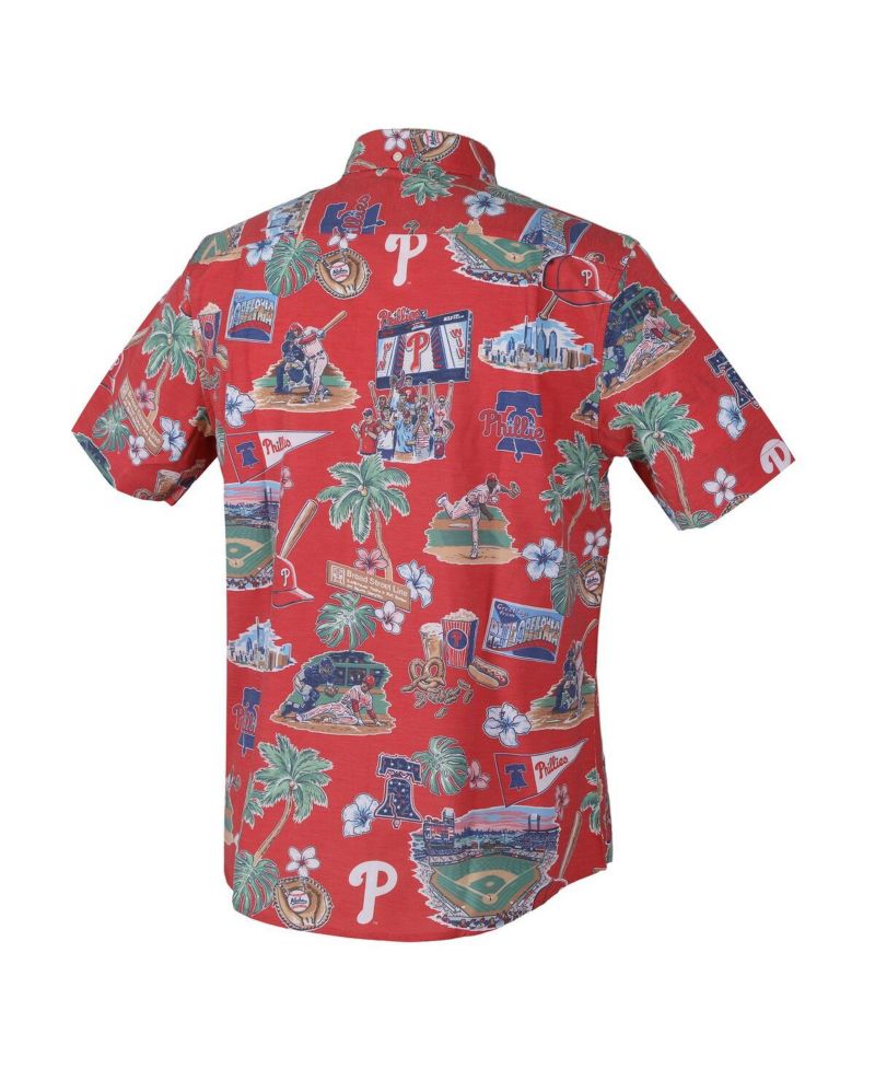 Men's Red Philadelphia Phillies Scenic Tri-Blend Button-Down Shirt