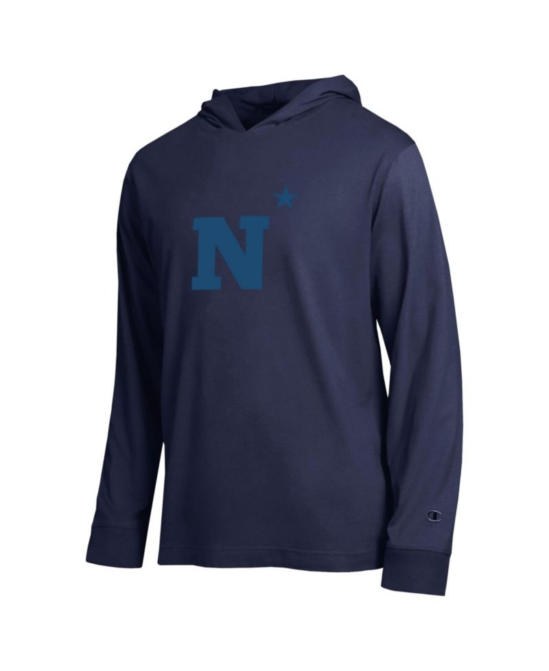 Men's Navy Midshipmen Tonal All-Star Long Sleeve Hooded T-Shirt