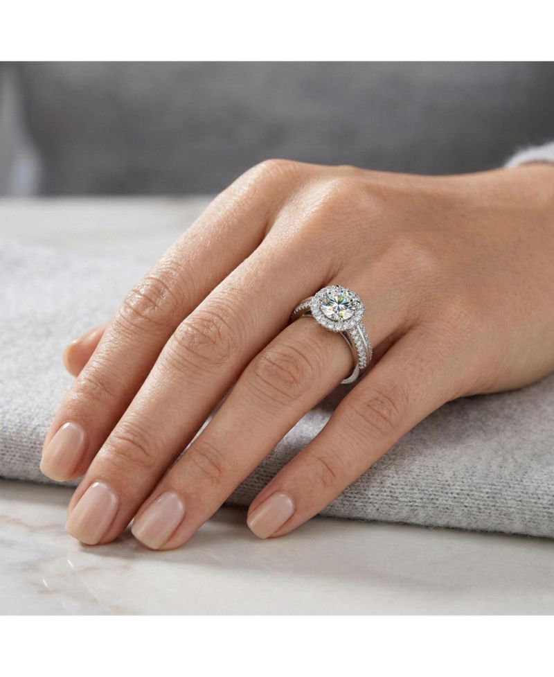 Elegant Sterling Silver White Gold Plated CZ Solitaire Ring