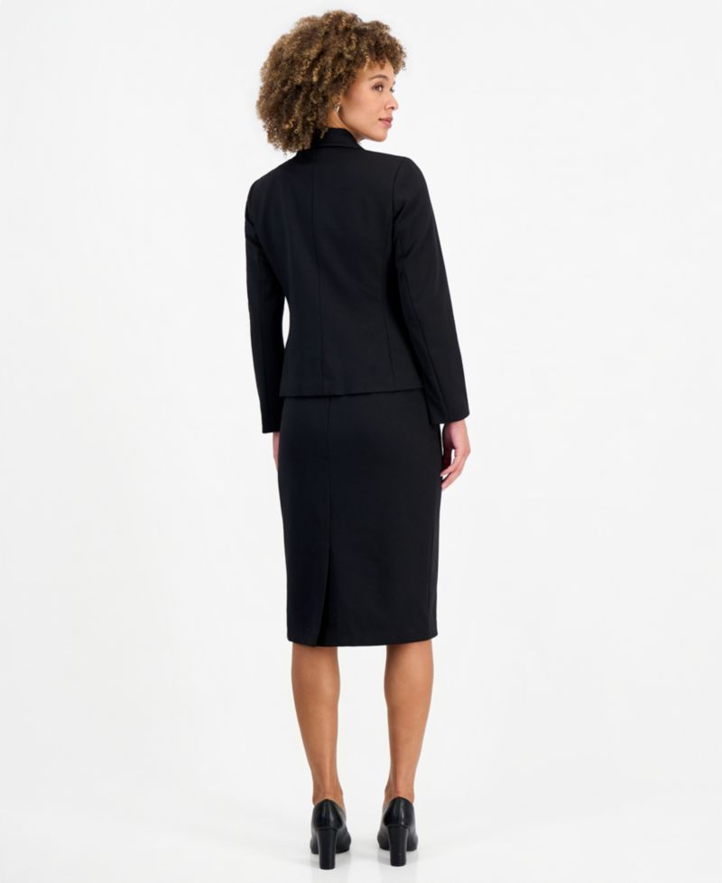 Women's Peplum Pencil Notched-Collar Jacket and Skirt, 2-Piece Set