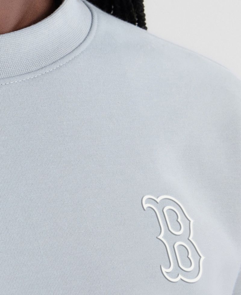 Women's Gray Boston Red Sox Oversized Clutch Tri-Blend Sweatshirt