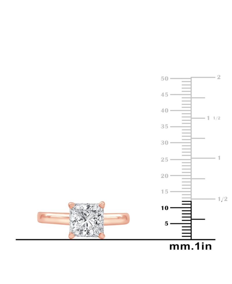 Certified Lab Grown Diamond Princess-Cut Solitaire Engagement Ring (4 ct. t.w.) in 14k Gold