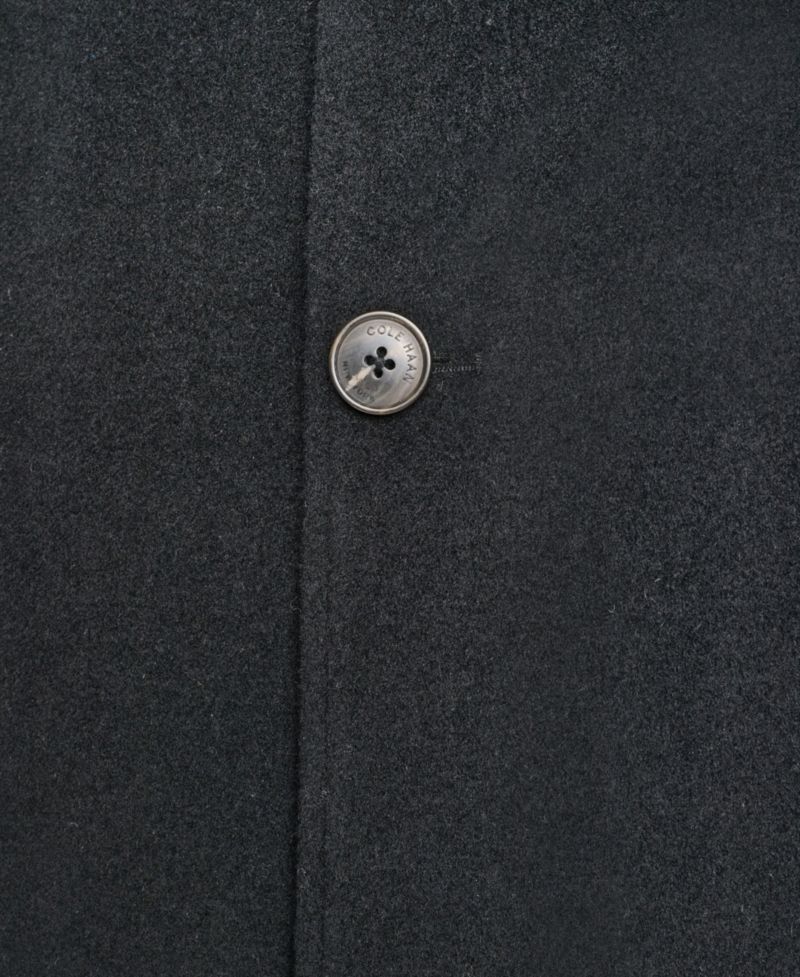 Men's Regular-Fit Cashmere-Wool Blend Single-Breasted Car Coat
