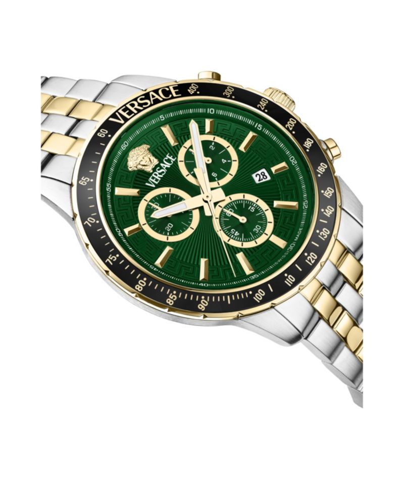 Men's Sport Chrono Two-Tone Stainless Steel Bracelet Watch, 44mm