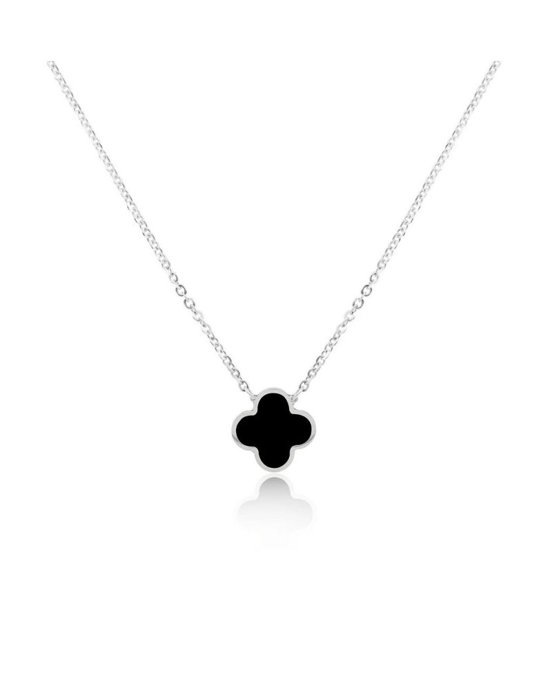 Onyx Single Clover Necklace