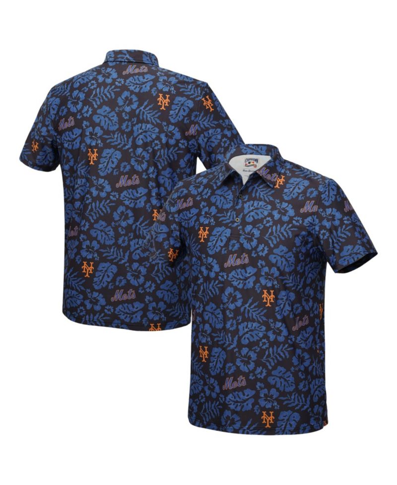 Men's Black New York Mets Cooperstown Pua Performance Polo Shirt