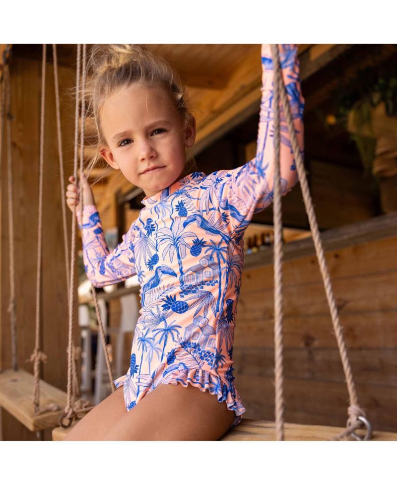 Tropicana Vacay Sustainable Leg Frill Surf Suit