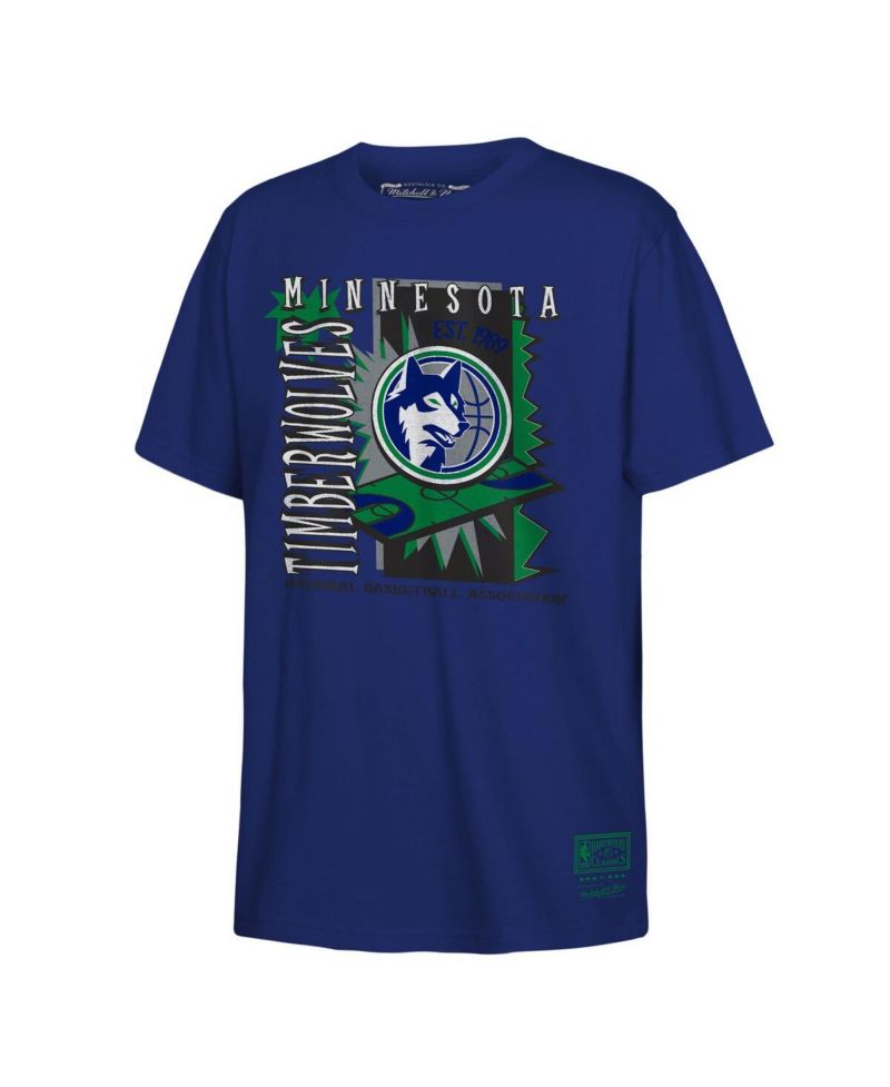 Big Boys and Girls Navy Minnesota Timberwolves Retro '90s Poster T-Shirt