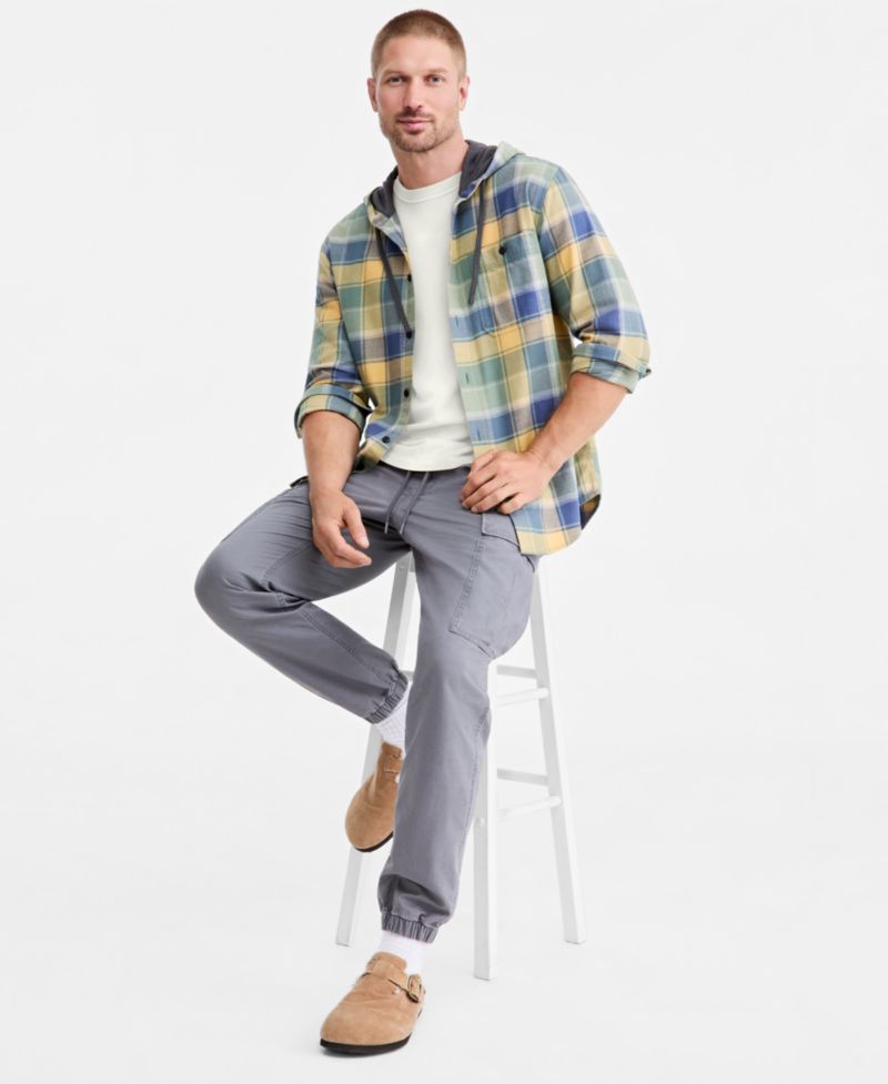 Men's Manny Hooded Classic-Fit Flannel Shirt