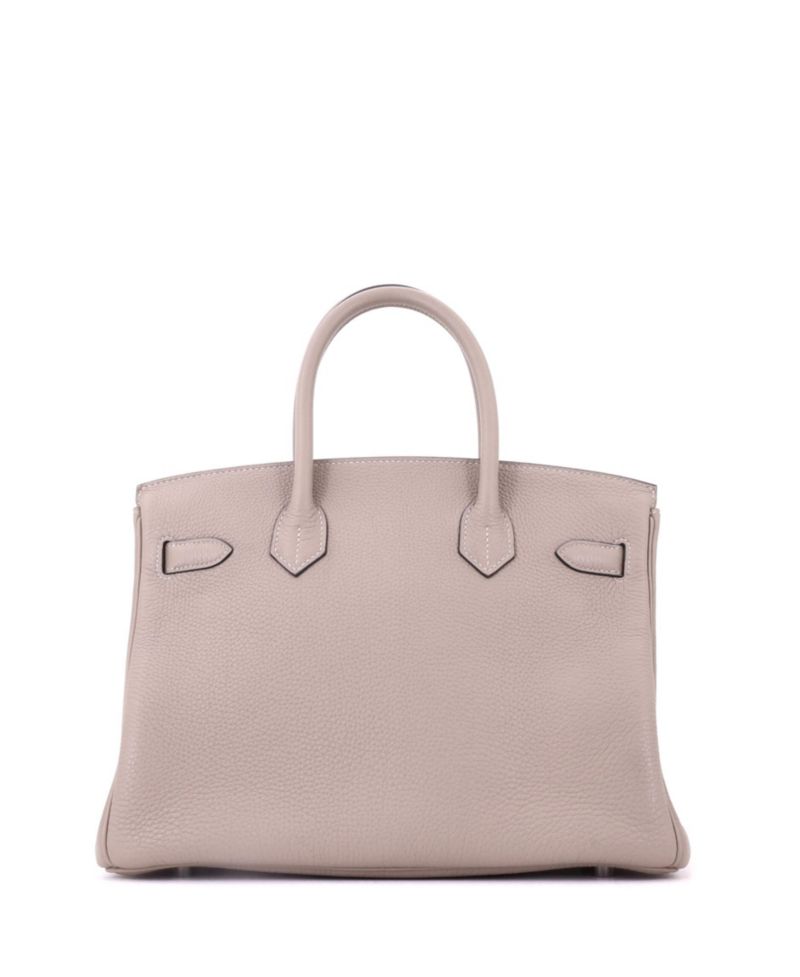 Pre-Owned Hermes Birkin 30 Handbag Grey Togo with Palladium Hardware