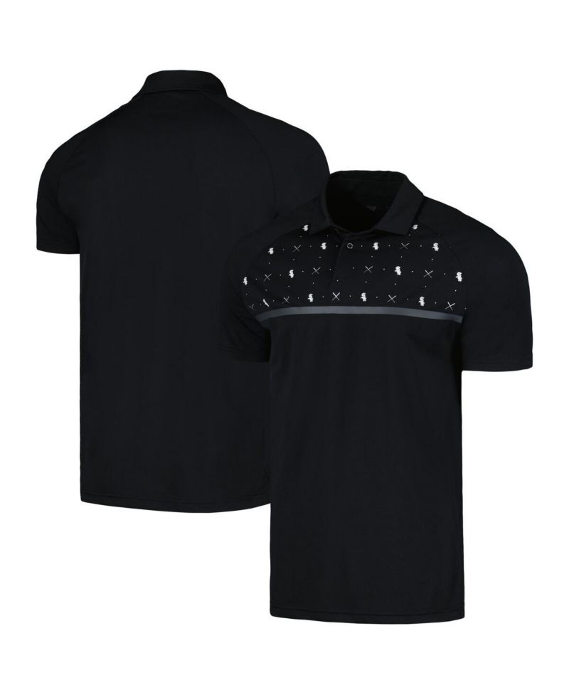Men's Black Chicago White Sox Sector Batter Up Raglan Polo Shirt