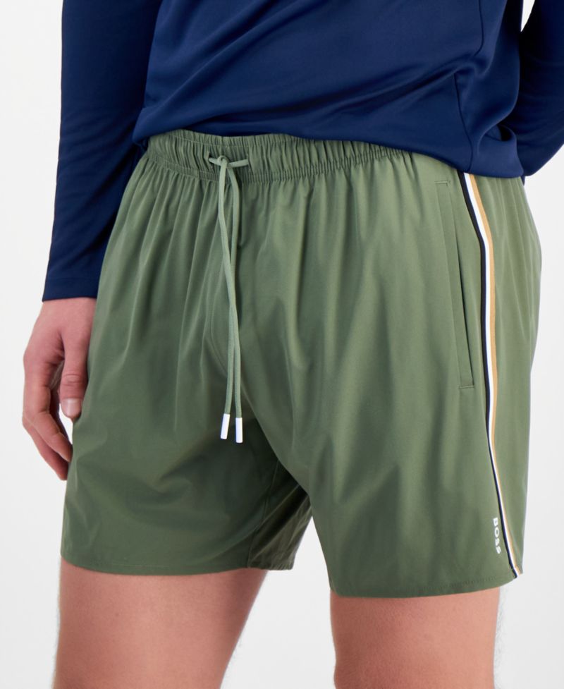 BOSS by Men's 5" Iconic Striped Swim Trunks