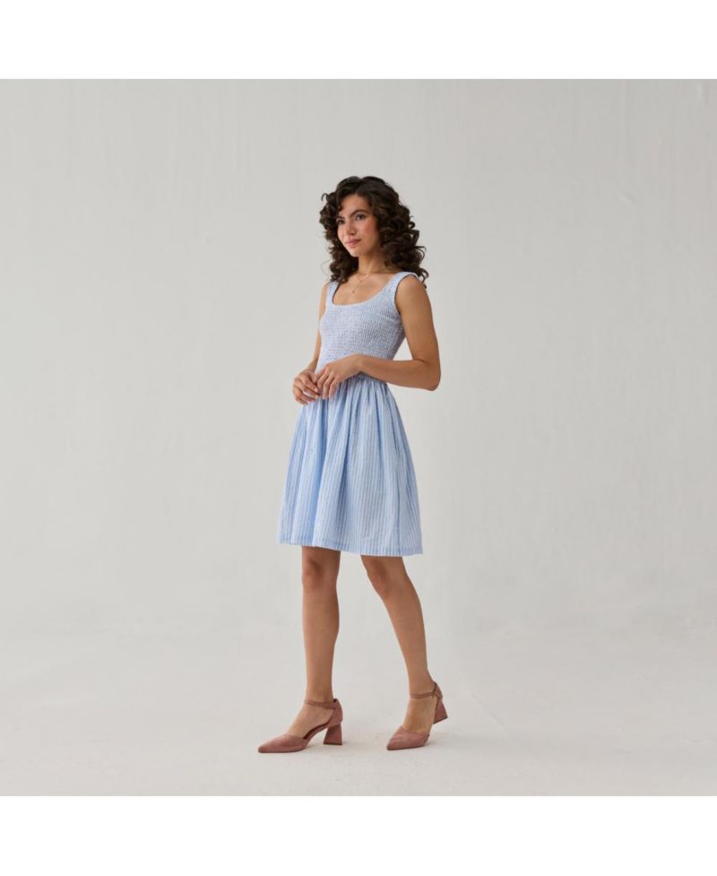 Women's Smocked Tencel Short Dress