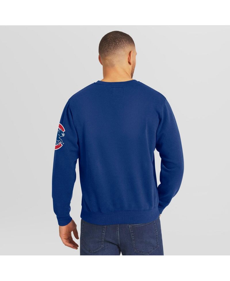 Darius Rucker Collection by Men's Royal Chicago Cubs Washed Crew Neck Pullover Sweatshirt